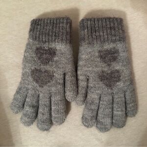 Grey winter warm gloves
